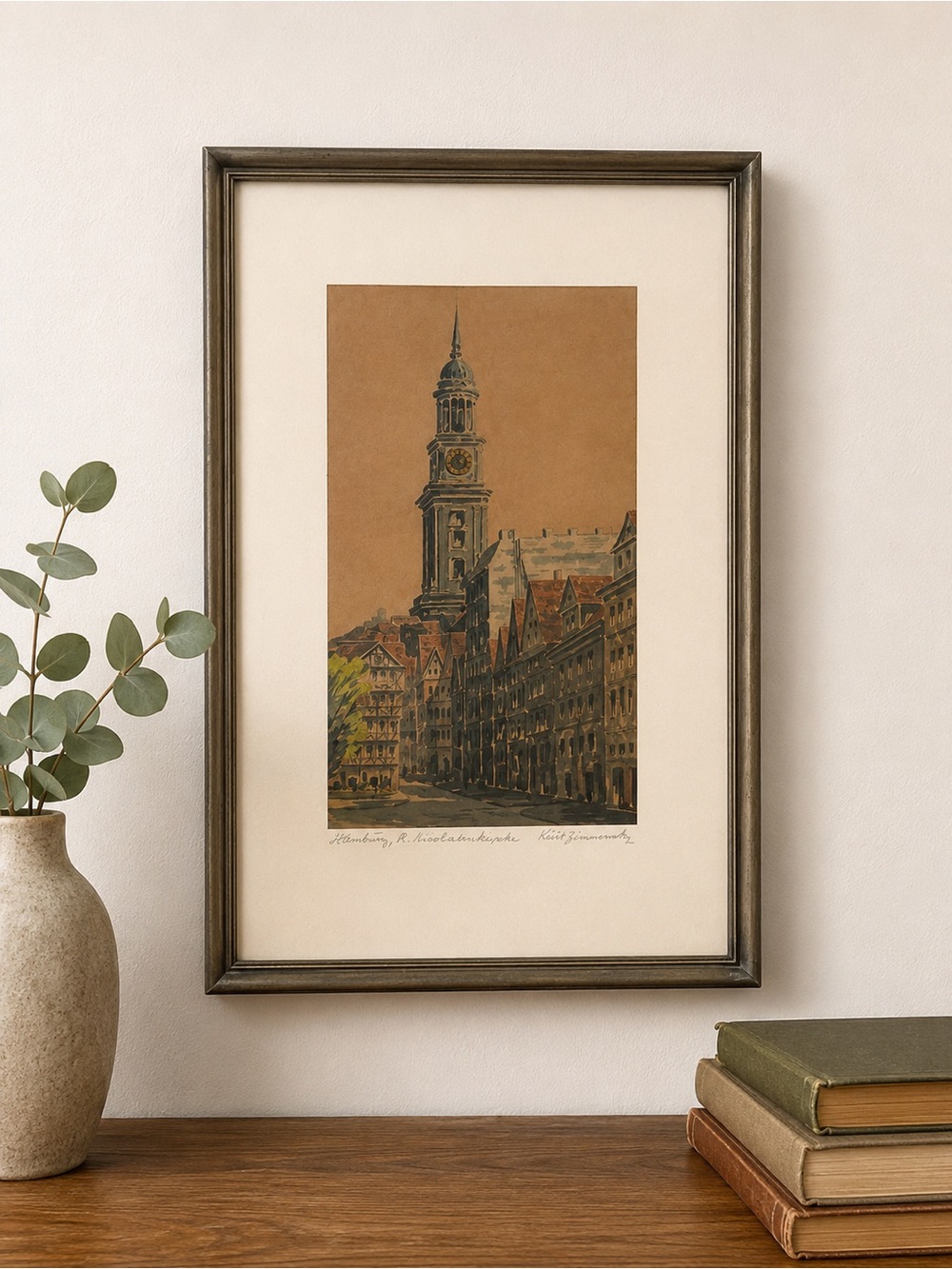 Vintage Original Watercolor Painting